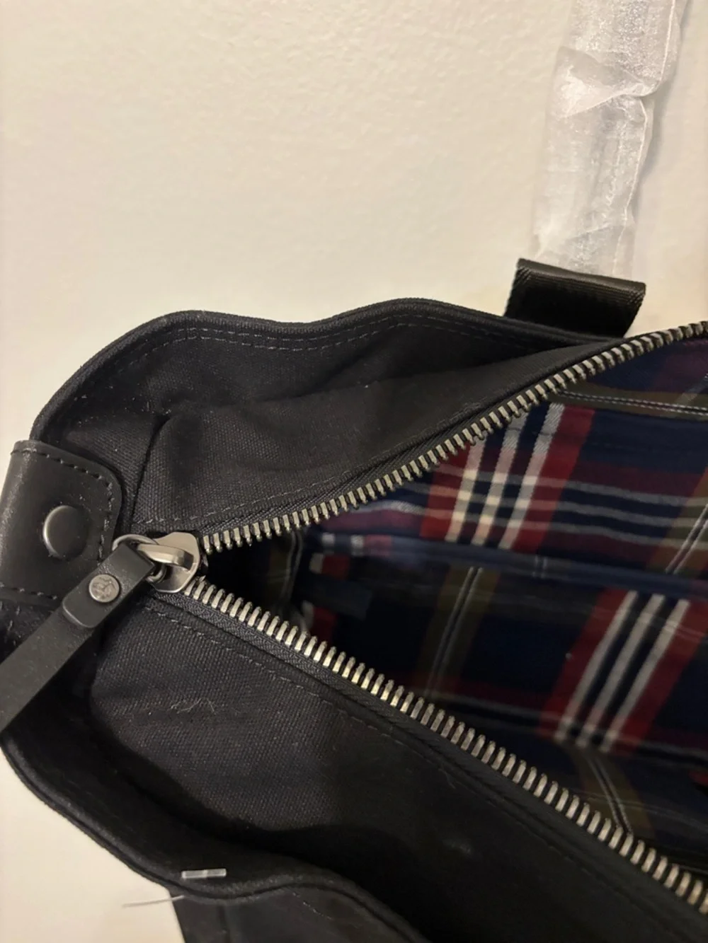 Brooks Brothers Black Canvas Tote with White Logo